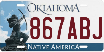 OK license plate 867ABJ
