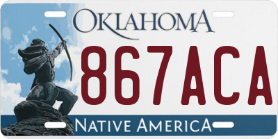 OK license plate 867ACA