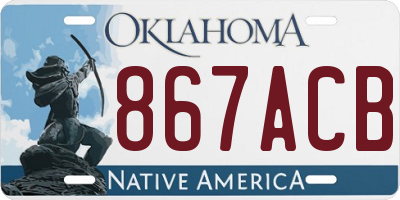 OK license plate 867ACB