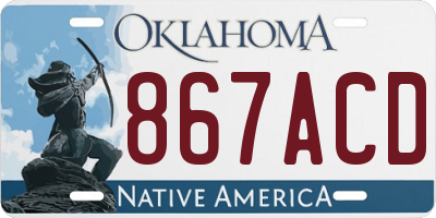 OK license plate 867ACD