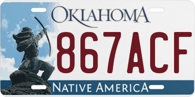 OK license plate 867ACF