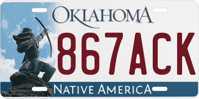 OK license plate 867ACK