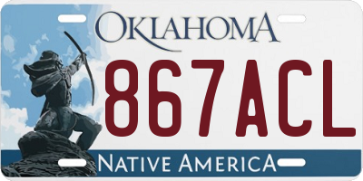 OK license plate 867ACL