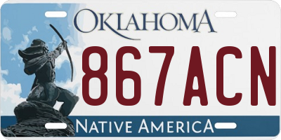OK license plate 867ACN