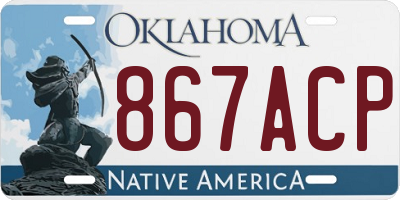 OK license plate 867ACP