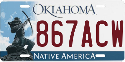 OK license plate 867ACW