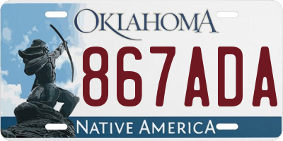 OK license plate 867ADA