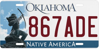 OK license plate 867ADE
