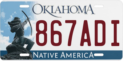 OK license plate 867ADI