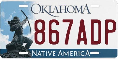 OK license plate 867ADP
