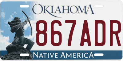 OK license plate 867ADR