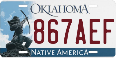 OK license plate 867AEF
