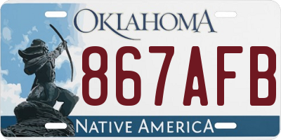 OK license plate 867AFB
