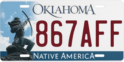 OK license plate 867AFF
