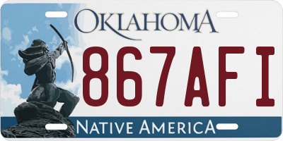 OK license plate 867AFI