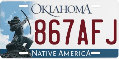 OK license plate 867AFJ