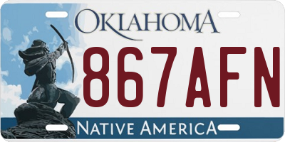 OK license plate 867AFN
