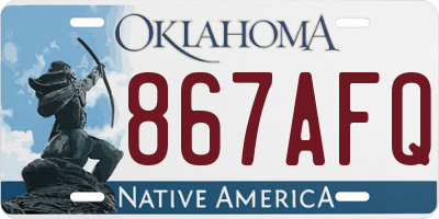 OK license plate 867AFQ