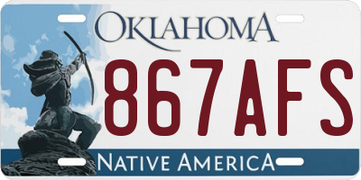 OK license plate 867AFS