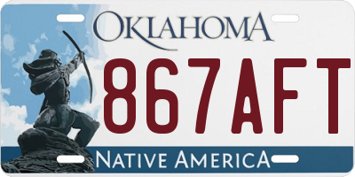 OK license plate 867AFT