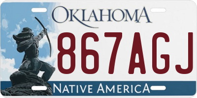 OK license plate 867AGJ