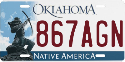 OK license plate 867AGN