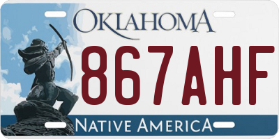 OK license plate 867AHF