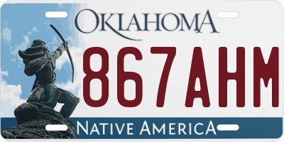OK license plate 867AHM