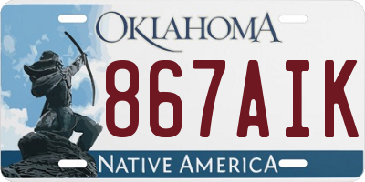 OK license plate 867AIK