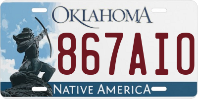 OK license plate 867AIO