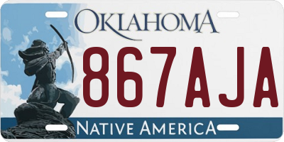 OK license plate 867AJA