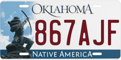 OK license plate 867AJF