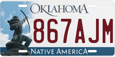 OK license plate 867AJM