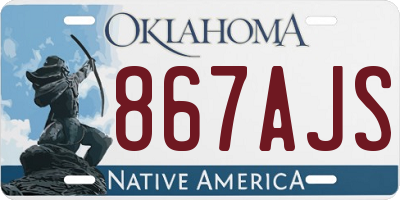 OK license plate 867AJS