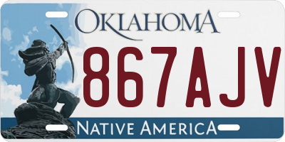 OK license plate 867AJV