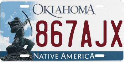OK license plate 867AJX