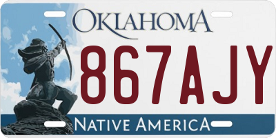 OK license plate 867AJY