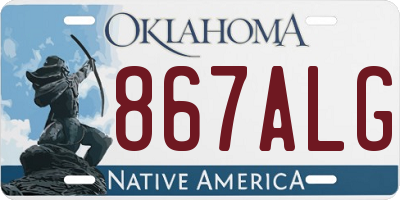 OK license plate 867ALG
