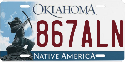 OK license plate 867ALN