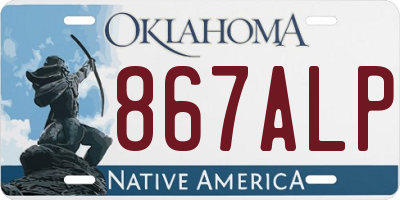OK license plate 867ALP