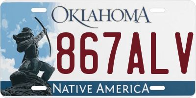 OK license plate 867ALV