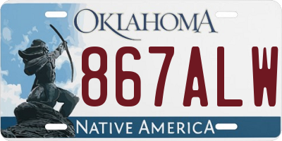 OK license plate 867ALW