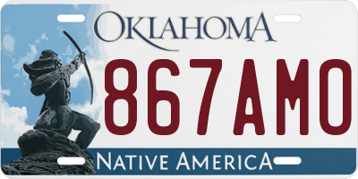 OK license plate 867AMO