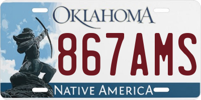 OK license plate 867AMS