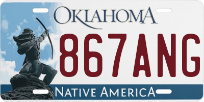OK license plate 867ANG