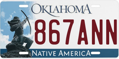 OK license plate 867ANN