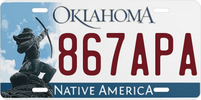 OK license plate 867APA