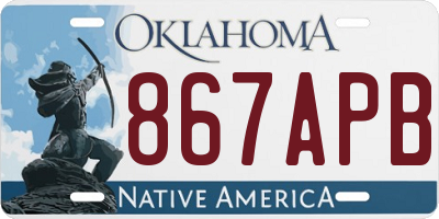 OK license plate 867APB