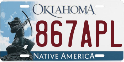 OK license plate 867APL