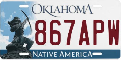 OK license plate 867APW